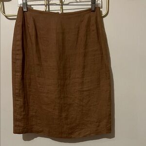 Sz 6 Irish Linen Khaki Brown Women's Skirt